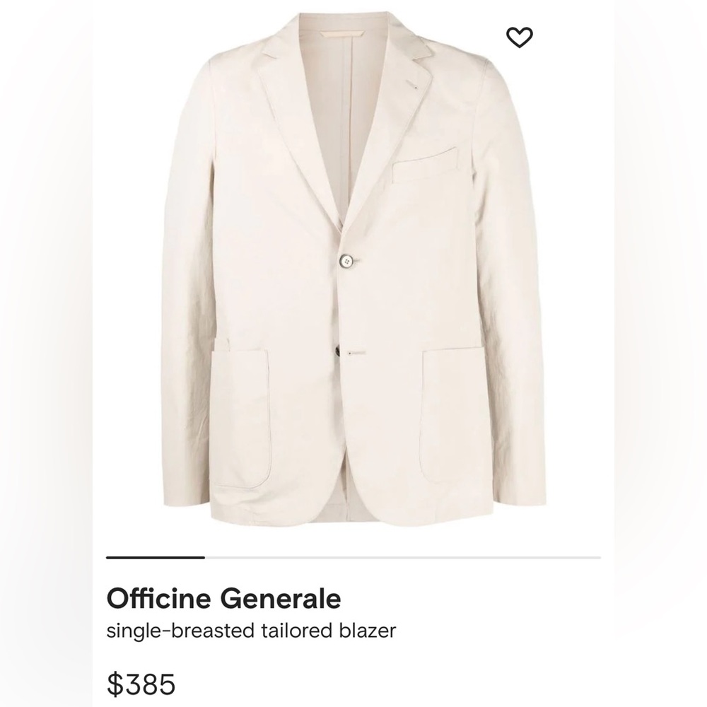 Officine Générale Lightest Jacket in light tan! Cotton & Linen Blend